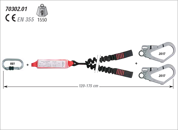 CAMP 70302.01 - Shock Absorber Rewind Double Lanyard