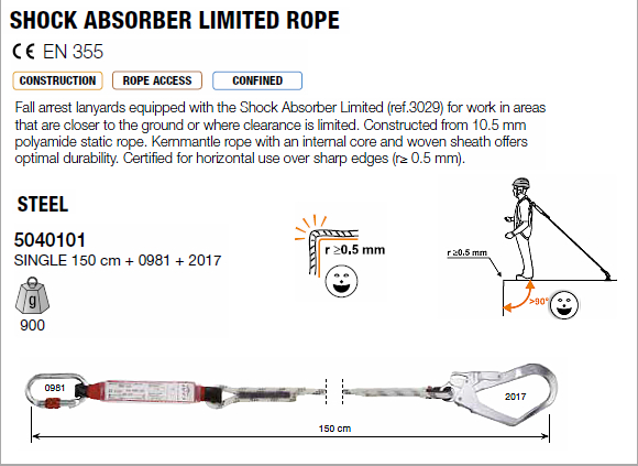 CAMP 50401.01 - Shock Absorber Limited Single Lanyard