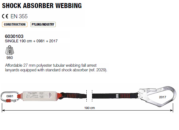 CAMP 60301.03 - Shock Absorber Single Lanyard