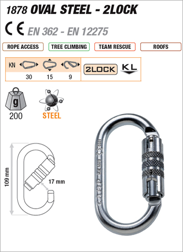 CAMP 1878 - Oval PRO 2 Lock Carabiner
