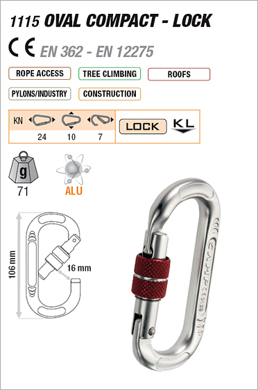 CAMP 1115 - Oval Compact Lock Carabiner
