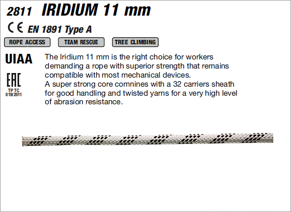 CAMP 2811 - IRIDIUM 11 mm - Semi-static rope