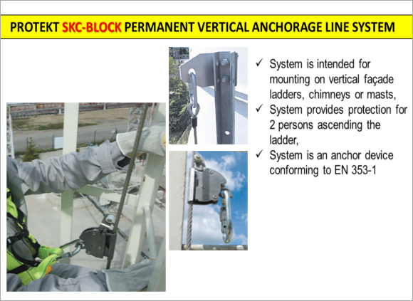 SKC-BLOCK Permanent Vertical Anchorage Line System