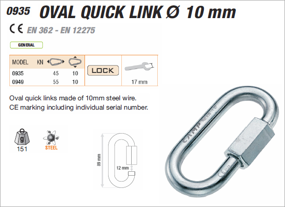 CAMP 935 - Oval Quick Link, 10mm Dia.